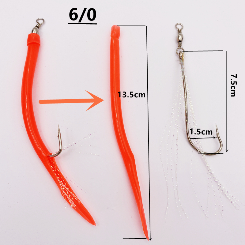 1/5Pcs CodfishFishing Eel Tube – Fishing Hook Offset Bewertung und Preis
