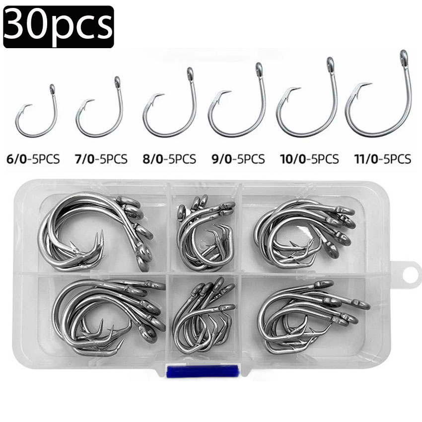 30pcs/box Fishing Hooks Stainl – Fishing Hook Circle Bewertung und Preis