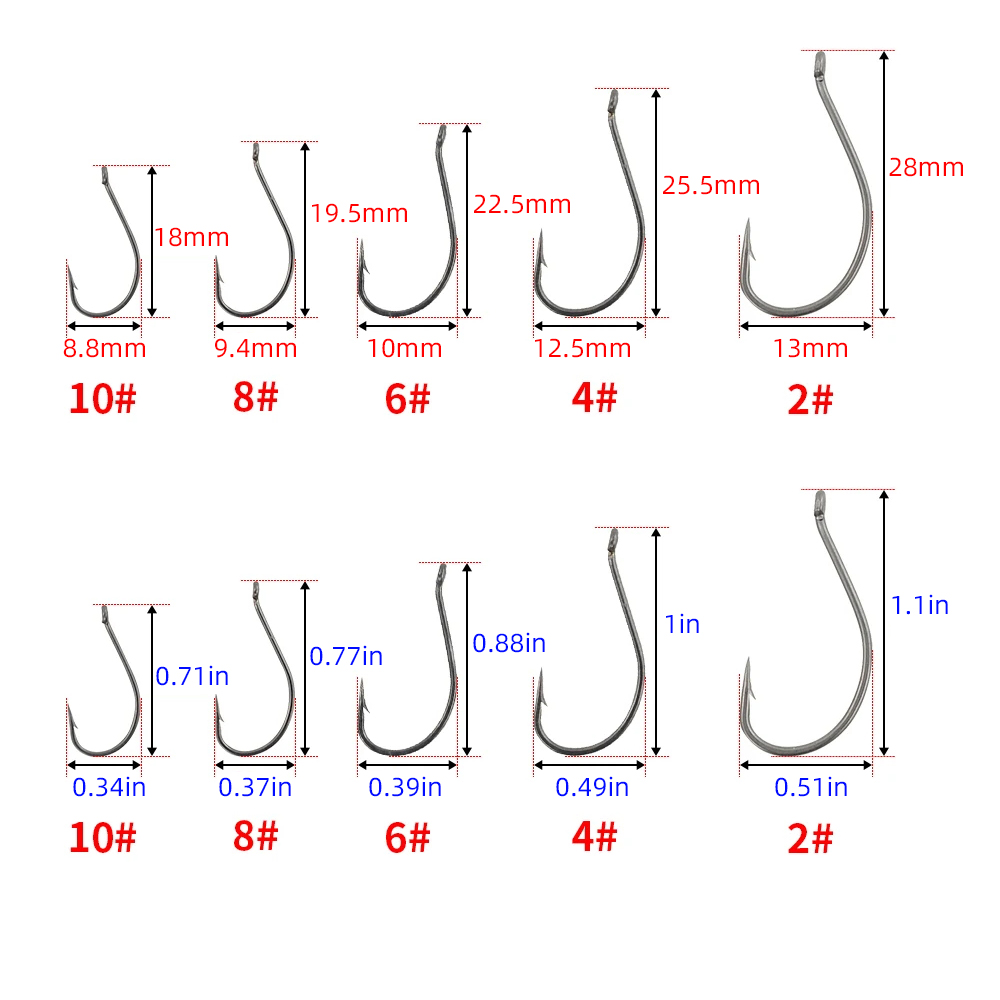 100pcs Coated High Carbon Stee – Fishing Hook Offset Bewertung und Preis