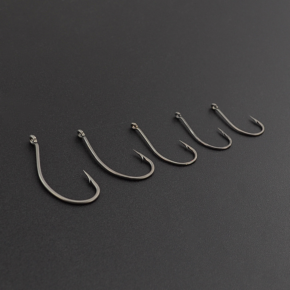 100pcs Coated High Carbon Stee – Fishing Hook Offset Bewertung und Preis