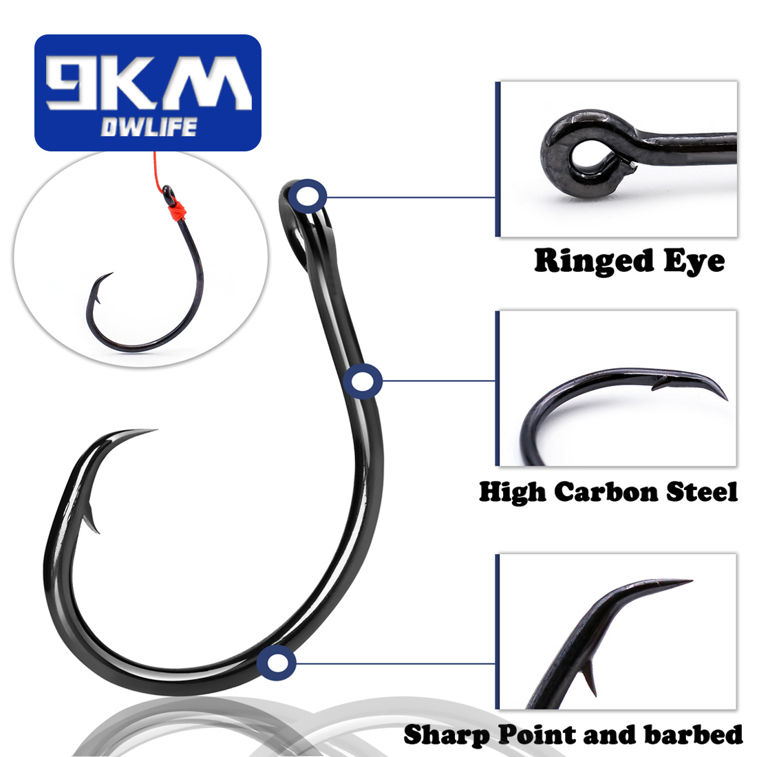 9KM 25-50Pcs Inline Wide Gap C – Fishing Hook Circle Bewertung und Preis