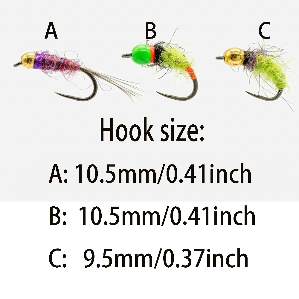 6/12Pcs Mixed Wet Nymph Fly Fi – Fishing Hook Assortment Bewertung und Preis
