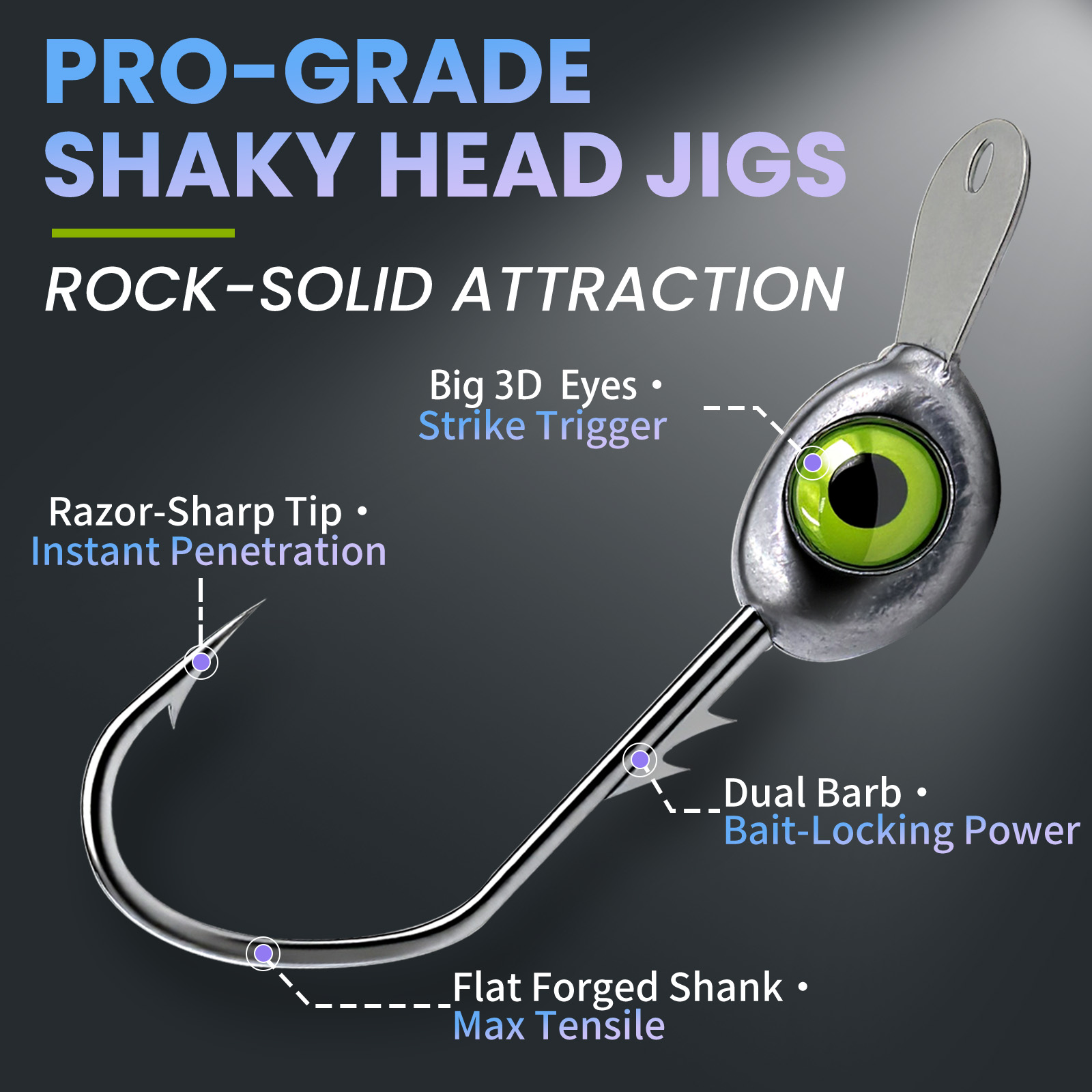 9KM Shaky Head Jigs Hook with  – Fishing Hook Weedless Bewertung und Preis