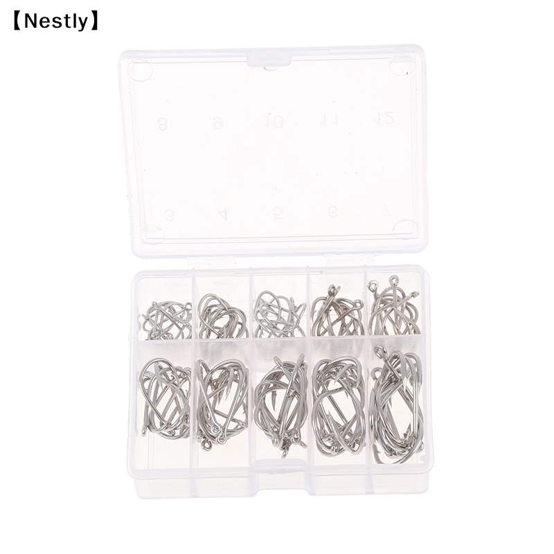 100pcs/box Fishing Hooks Carbo – Fishing Hook Circle Bewertung und Preis