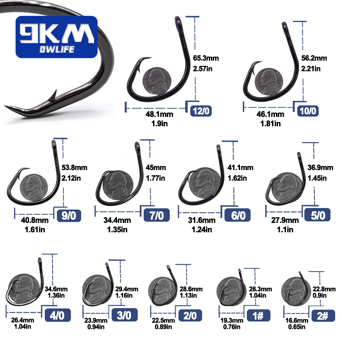 9KM Circle Hooks 25~50Pcs Salt – Fishing Hook Offset Bewertung und Preis
