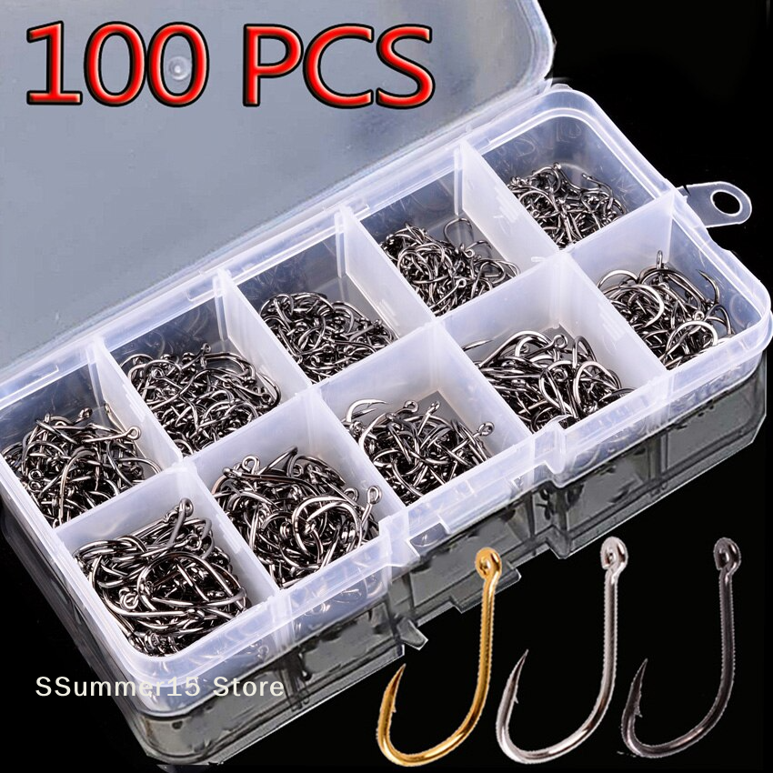 【R】100Pcs Fishing Hooks Set Ca – Fishing Hook Circle Bewertung und Preis