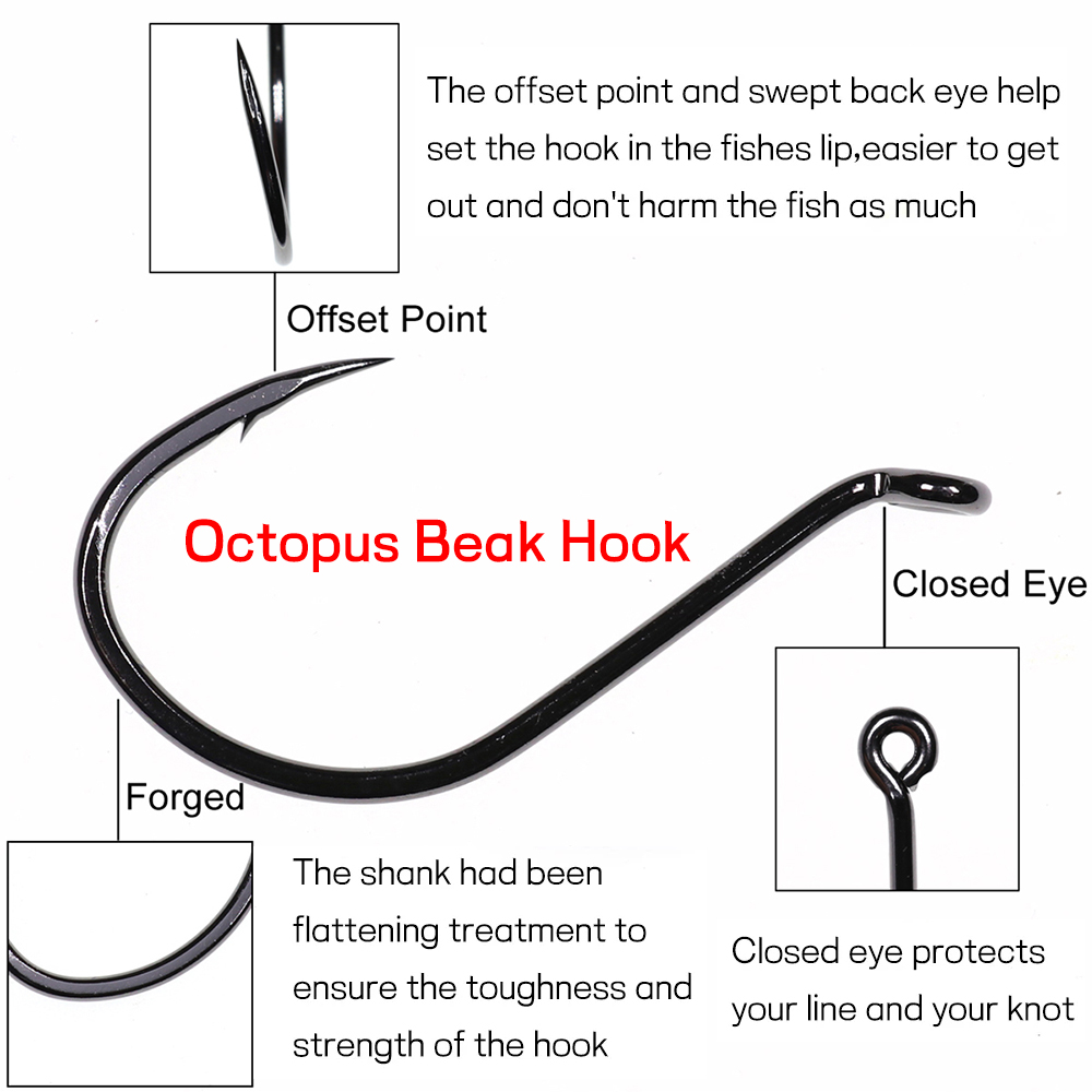Bimoo 20pcs Offset Octopus Bea – Fishing Hook Barbless Bewertung und Preis