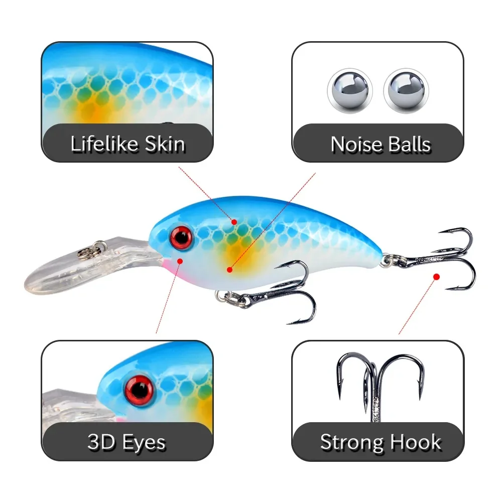 7Pcs Crankbait Fishing Lure Fl – Fishing Hook Treble Bewertung und Preis