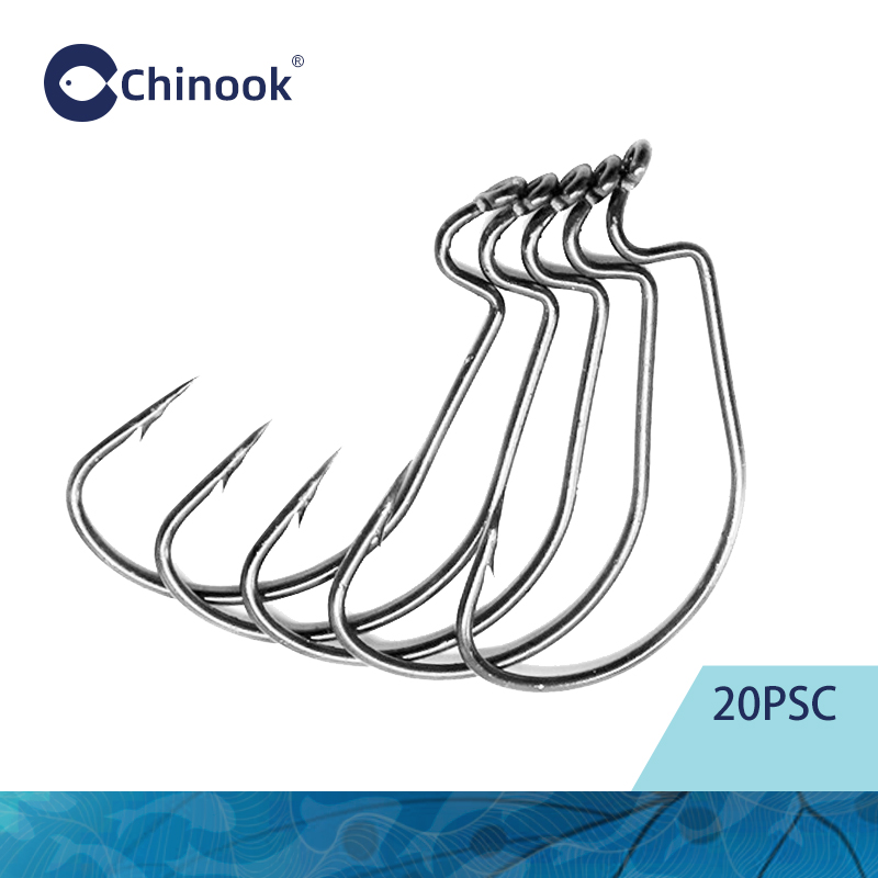 Chinook 20pcs Wide worm Texan  – Fishing Hook Offset Bewertung und Preis