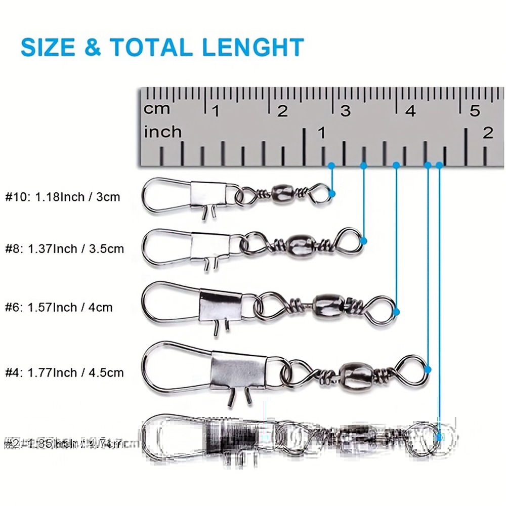 100Pcs/Lot 4#6#8#10#12# Swivel – Fishing Hook Stainless Steel Bewertung und Preis