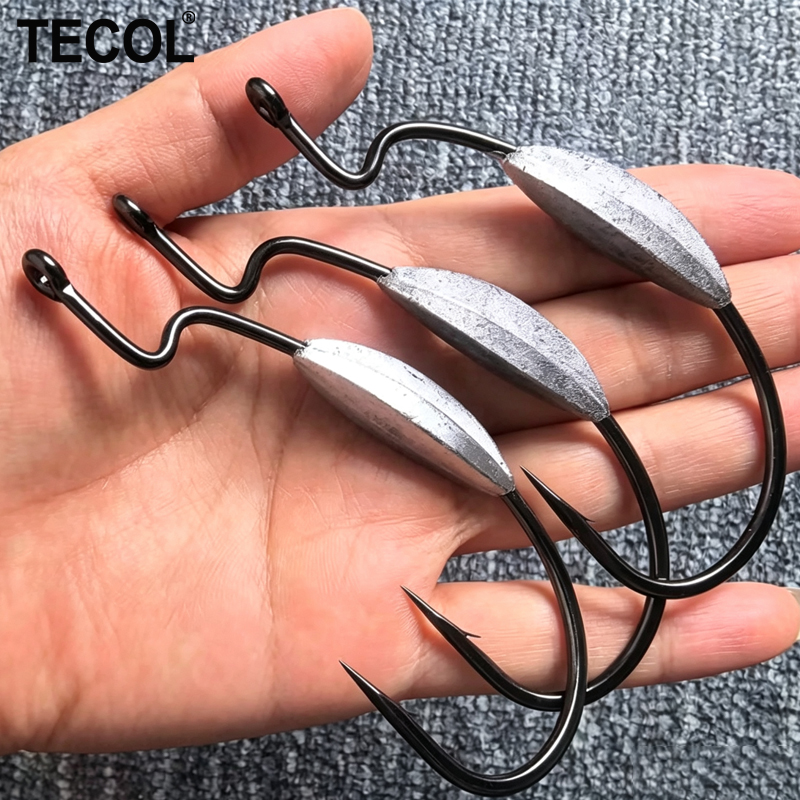 TECOL 3PCS 6/0 8/0 10/0 Weight – Fishing Hook Offset Bewertung und Preis