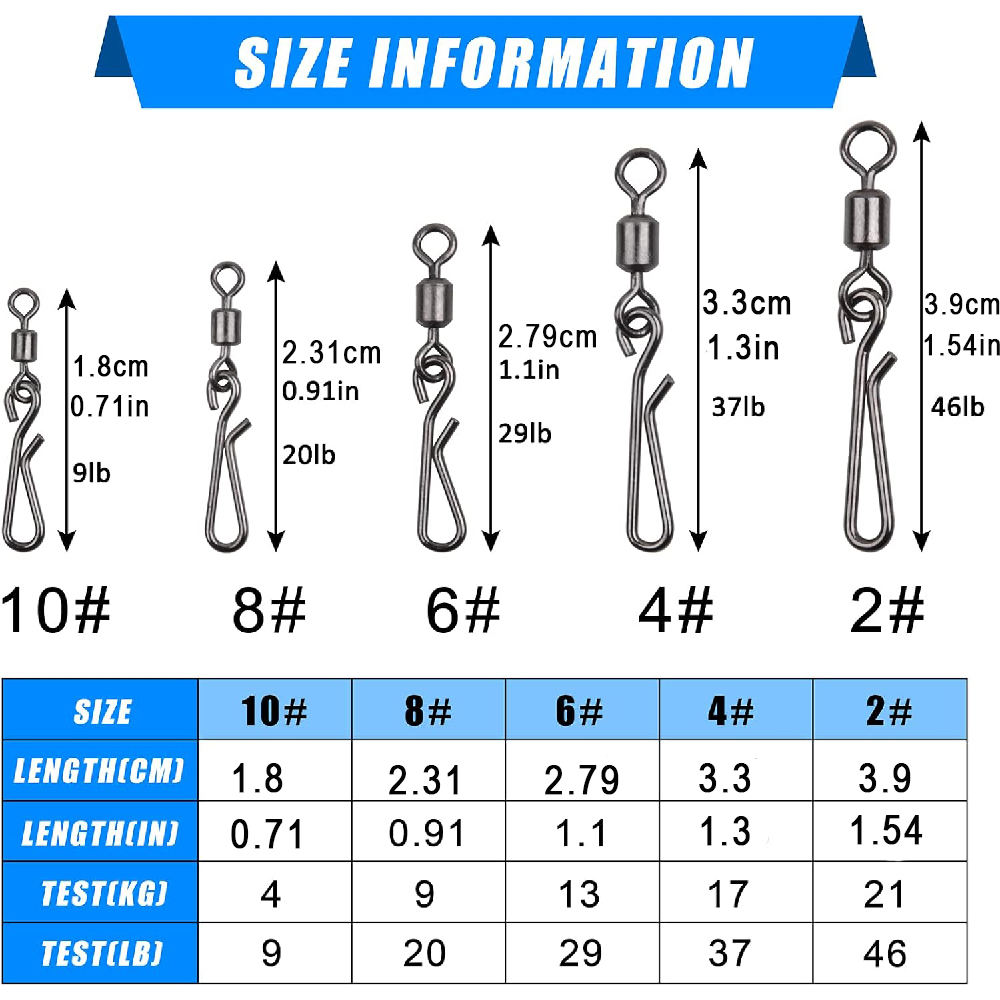30Pcs swivels and snap for fis – Fishing Hook Stainless Steel Bewertung und Preis