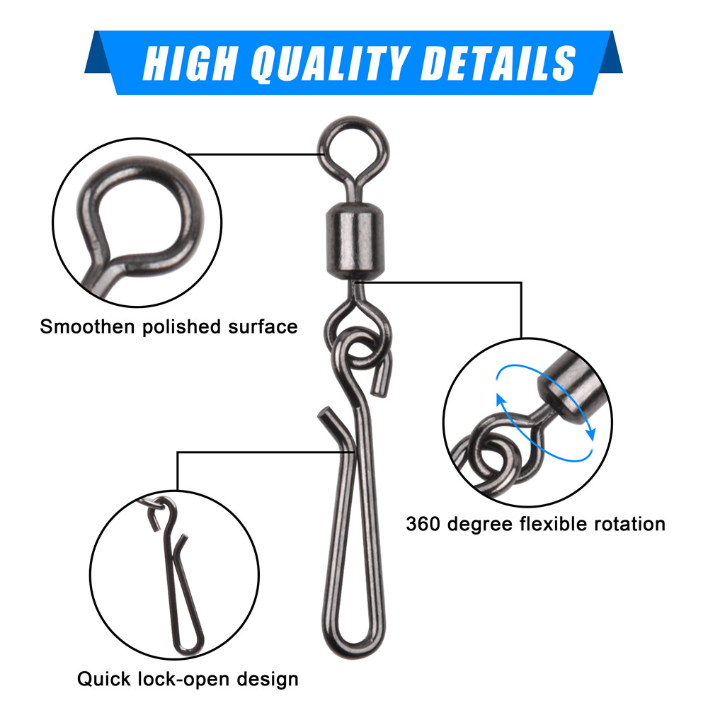 30Pcs swivels and snap for fis – Fishing Hook Stainless Steel Bewertung und Preis