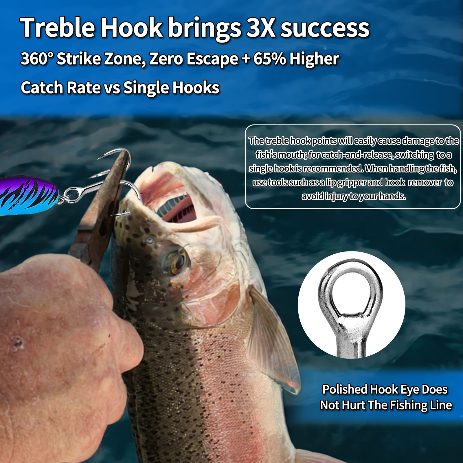9KM Saltwater Treble Hooks 3X  – Fishing Hook Offset Bewertung und Preis