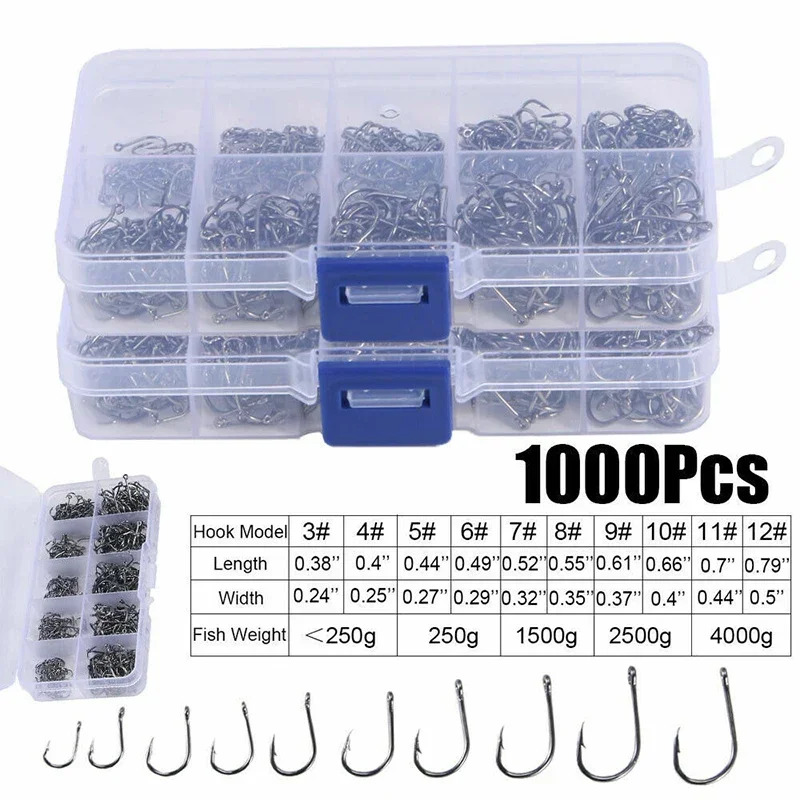 50-1600Pcs/BoxFishing Hooks Ca – Fishing Hook Assortment Bewertung und Preis