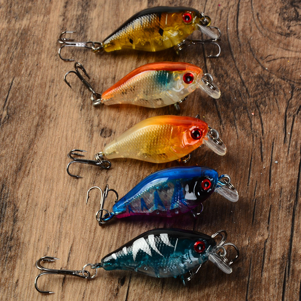 5pcs Floating Crankbaits Bait  – Fishing Hook Treble Bewertung und Preis