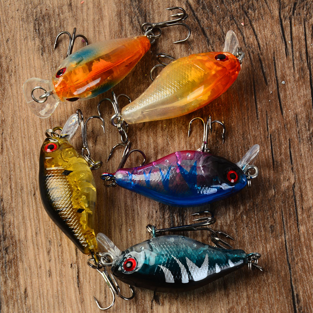 5pcs Floating Crankbaits Bait  – Fishing Hook Treble Bewertung und Preis
