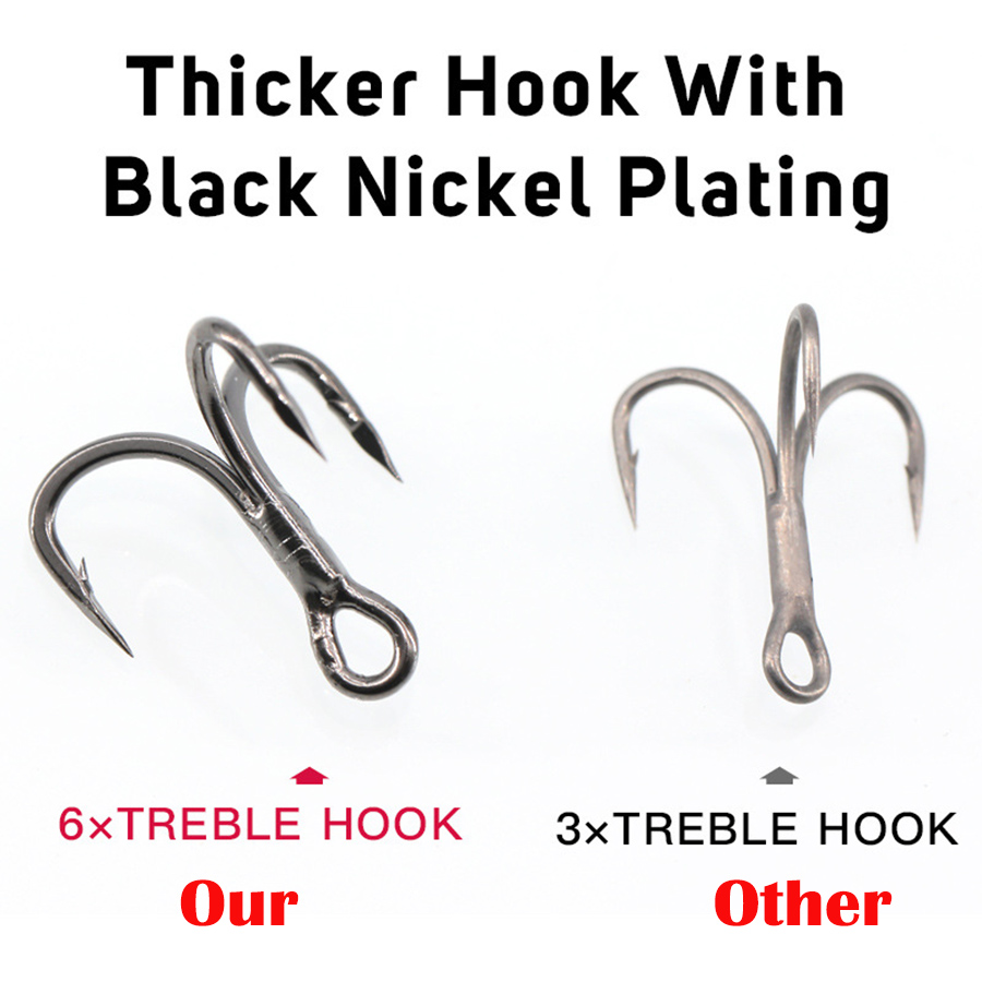 6X Fishing Treble Hook 10Pcs T – Fishing Hook Offset Bewertung und Preis
