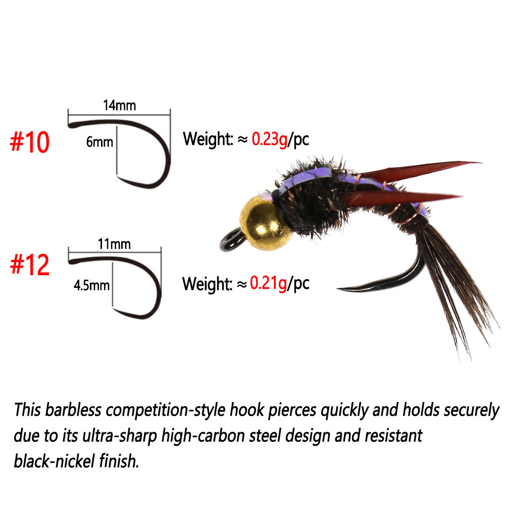Bimoo 8pcs Brass Beadhead Evil – Fishing Hook Barbless Bewertung und Preis